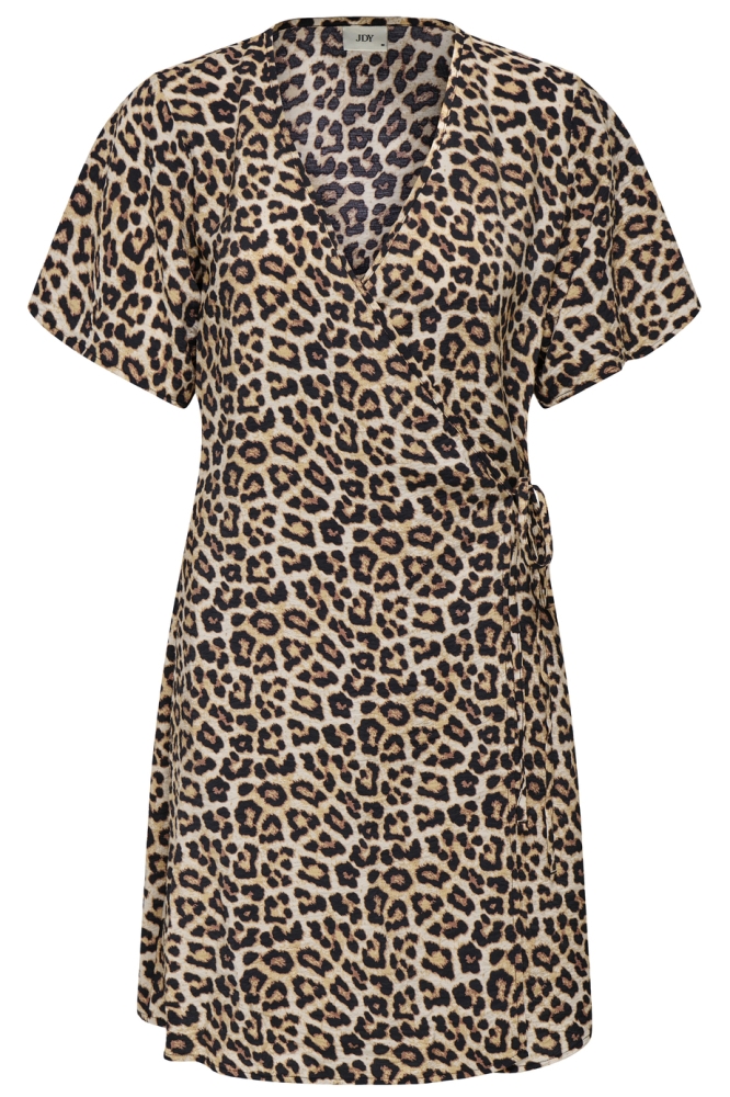 JDYTROYA LIFE S/S WRAP DRESS WVN DI 15350762 PUMICE STONE/02-25-29 NATURAL LEO